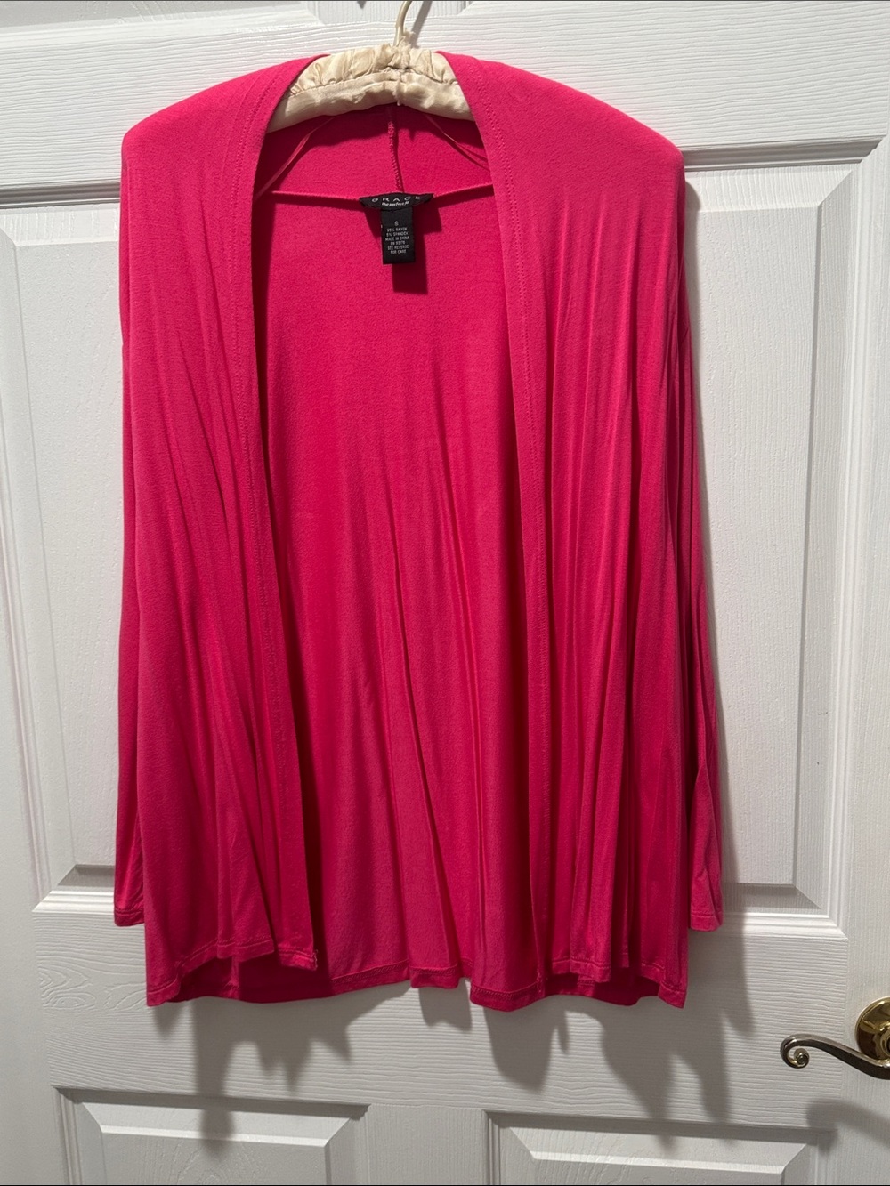Grace Open-Front Cardigan Sweater - Hot Pink